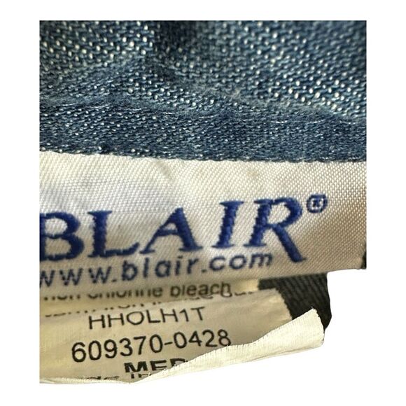 Blair holiday Christmas button down chambray shirt size medium - Picture 4 of 5